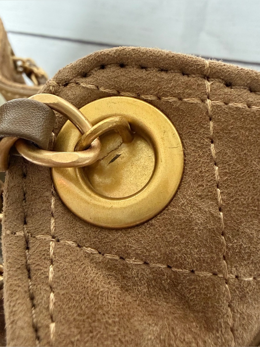 Unbranded Suede Chain Drawstring Shoulder Bag - Picture 8 of 11